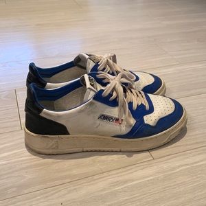 MEDALIST SUPER VINTAGE LOW SNEAKERS IN LEATHER COLOR WHITE BLUE AND BLACK